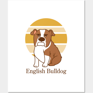 Cute Dogs illustrations - English Bulldog Posters and Art